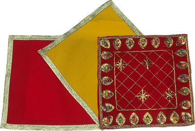 Swati enterprises Velvet Altar cloth for chowki Altar Cloth(Pack of 3)