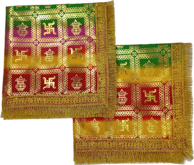 Navti Creations Puja Aasan Altar Cloth(Pack of 2)