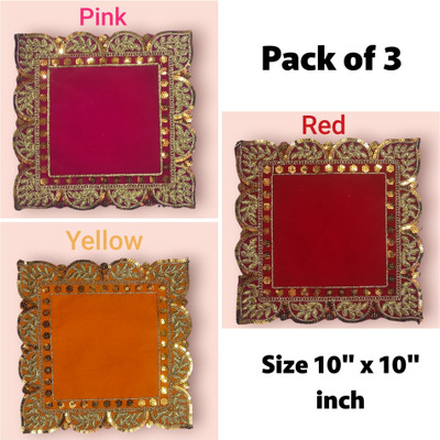 Swati enterprises For all God and godess Altar Cloth(Pack of 3)