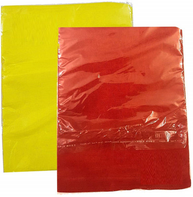 Poojan Samagri Pure Cotton Yellow & Red Cloth For Pooja Altar Cloth(Pack of 2)