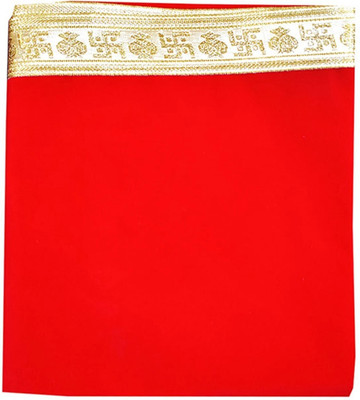 MARSHLAND Pooja Chowki Aasan 0.5Meter x 1 Meter Chowki Kapda For Pooja velvet Cloth PacK OF 1 Altar Cloth
