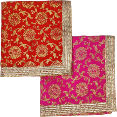 Navti Creations Puja Aasan Altar Cloth(Pack of 2)