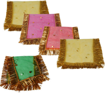 Dulhan Enterprises Set of 5 4x10 inches Multicolor Chunri for Navratra All over Print by DULHAN Altar Cloth(Pack of 5)