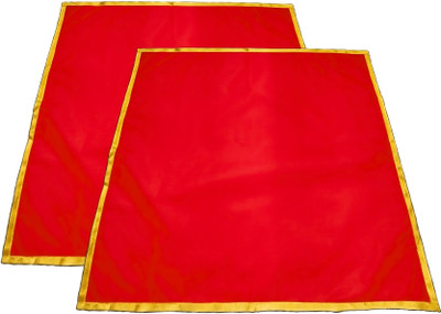 MyGodGift 2 Pooja Aasans Combo(15In x 15In) - Pooja Mat/Altar Cloth/Goddess Chowki Aasan Altar Cloth(Pack of 2)