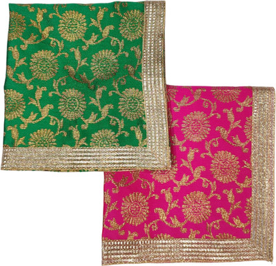 Navti Creations Puja Aasan Altar Cloth(Pack of 2)