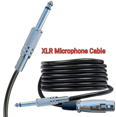 BALRAMA  TV-out Cable 15 ft Mic XLR Cable Female to 6.35mm TRS Jack Plug Patch Microphone Audio Cable(6.5mm Stereo Jack Plug To 3 Pin XLR Female Socket Mic Extension Cable Cord Wire, For Home Theater, 4 m)
