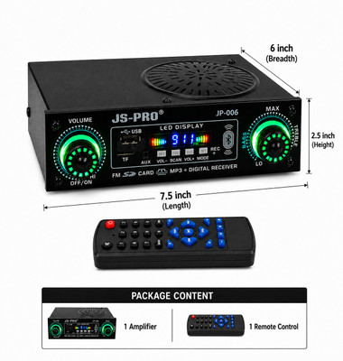 JS PRO JP -006 Amplifier 20 W AV Control Amplifier(Black)