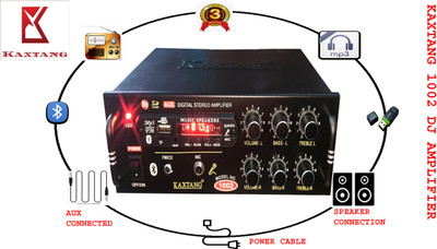 KAXTANG New Series HARRIER 1002 DJ REMIX Bluetooth VERSION 5000 W with BT/USB/AUX/MP 160 W AV Power Amplifier(Black)