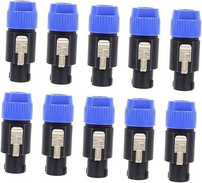 BALRAMA 10pc SpeakON Cable Connectors Inline Speaker 4 Pole Audio Plug Twist Lock Jack 25 A Four Pin Socket