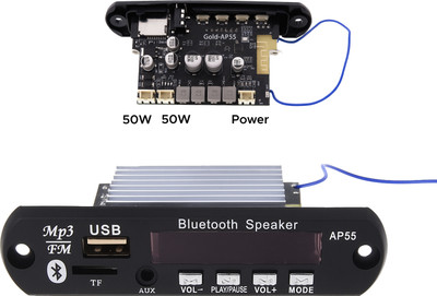 ots world All in One Mp3/Stereo Audio Amplifier Panel with Big LED Display BT/FM Enable 100 W AV Power Amplifier(Black)