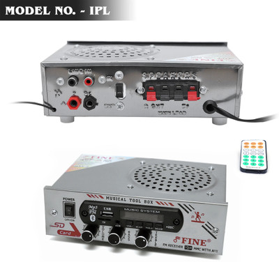 FINE IPL AMPLIFIER Multimedia Player with Bluetooth,USB,SD Card,Aux,FM Radio(Silver) 180 W AV Power Amplifier(Silver)