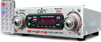 ain Radio USB Fm/Mp3 Speaker with fm radio Bluetooth speaker &,Supports AUX-SD Card 80 W AV Power Amplifier(Silver)