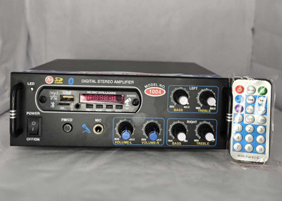 D world 1004 BLUETOOTH USB AUX FM WITH MIC SLOT 160 W AV Control Amplifier(Black)