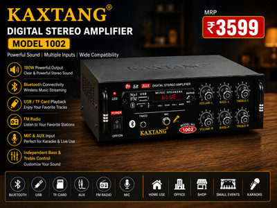 KAXTANG 1002 helzone DJ Amplifier REMIX Bluetooth VERSION with BT/USB/AUX/MP 5000 W AV Power Amplifier(Black)