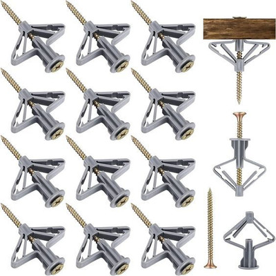 Satco Plasterboard Fixings Anti Rotate Drywall Anchor Kit Butterfly Pack Of 10 Toggle Wing Bolts(5 cm)