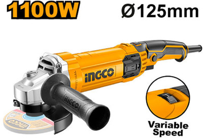 INGCO AG1100385 5inch with Constant power control, variable speed Angle Grinder(125 mm Wheel Diameter)