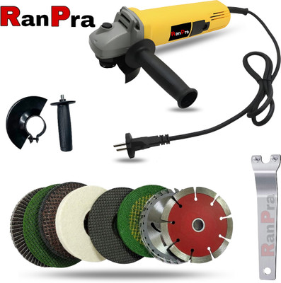 RanPra 4 INCH ANGLE GRINDER WITH 8 USEABLE BLADE SET Angle Grinder(100 mm Wheel Diameter)