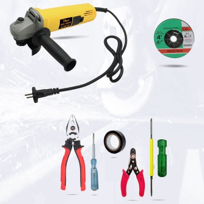 Hillgrove HGCM286M Professional Angle Grinder Machine with 5Pcs Hand Tool Kit for Home Use Angle Grinder(100 mm Wheel Diameter)