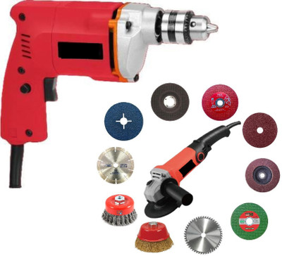 RanPra COMBO OF 4 INCH LONG HANDLE ANGLE GRINDER AND 10MM DRILL MACHINE Angle Grinder(10 mm Wheel Diameter)