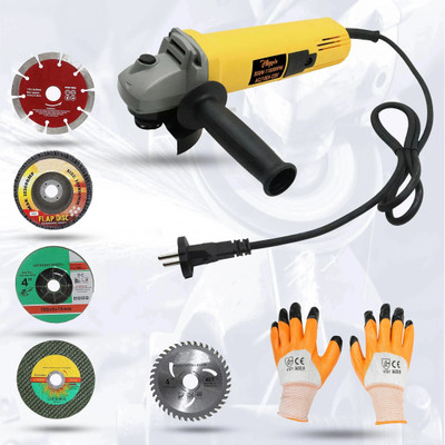 Hillgrove HGCM19M1 Angle Grinder with 5Pc Metal/Tile/Wood Cutting/Grinding/Flap Disk Wheel Angle Grinder(100 mm Wheel Diameter)