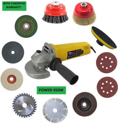 Inditrust Heavy duty 900 Powerful Machine with 11 Multi type wheel set Angle Grinder(100 mm Wheel Diameter)