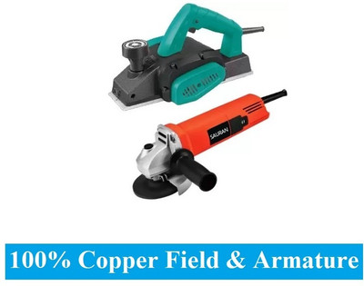 Sauran COMBO OF 82MM ELECTRIC PLANER WITH 4INCH ANGLE GRINDER WITH HEAVY DUTY Angle Grinder(100 mm Wheel Diameter)