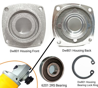 HOXIUL Deawlt DW801 Spare Parts Housing/Dibbi, 6201 Bearing, C Circlip Lock (PACK OF 3) Angle Grinder(100 mm Wheel Diameter)