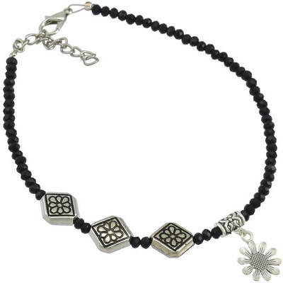 HIGH TRENDZ Premium Combo pack of 2 Single Leg Beads Alloy Anklet(Pack of 2)