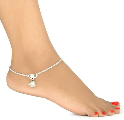 Sanwariya Alloy Anklet, Silver Payal For Womens Alloy Anklet
