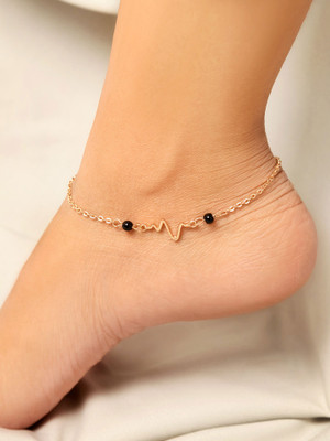 Officially Gorgeous EVERSTYLISH Heartbeat Minimalist Adjustable Chain Trendy Anklet for Women Gift Alloy Toe Anklet