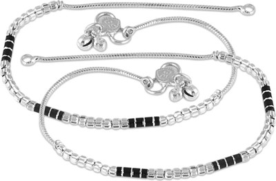 LAKSHYA COLLECTIONS Beautiful Silver plated Anklets For Girls And Women Alloy Anklet(Pack of 2)