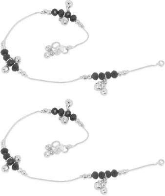 PAKIZA PAKIZA Traditional White Metal Payal Pair for Women/Girl Alloy Anklet(Pack of 2 Stainless Steel, Copper, Brass Anklet(Pack of 2)