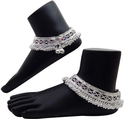 SHUCHI PAYAL Traditional Ethnic Heavy Fancy work Alloy Anklet/Payal/Pajeb (Pack of 2) Alloy Anklet(Pack of 2)