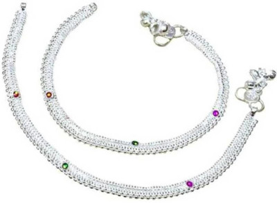 Drama queen fashion Gota chandi 00 Anklet Alloy Anklet(Pack of 2)
