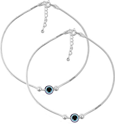 Parnika Sterling Silver Anklet(Pack of 2)
