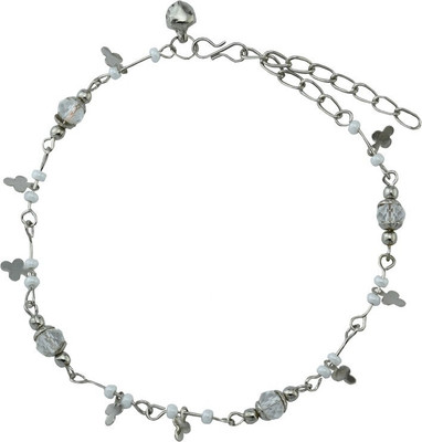 HIGH TRENDZ Premium White Leaves Alloy Anklet