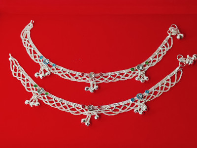 BHAWANA COLLECTION Alloy Anklet(Pack of 2)