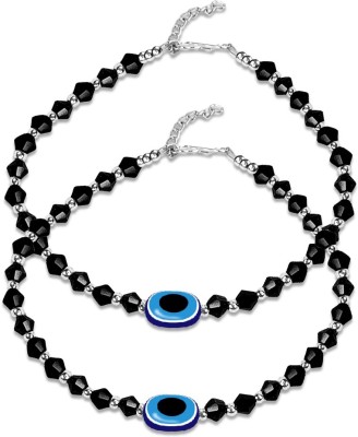 Adhvik JAA0016 1 Pair Adjustable Moti Single Evil Eye Nazariya Leg Payal/Pajeb Anklets Stone Anklet(Pack of 2)