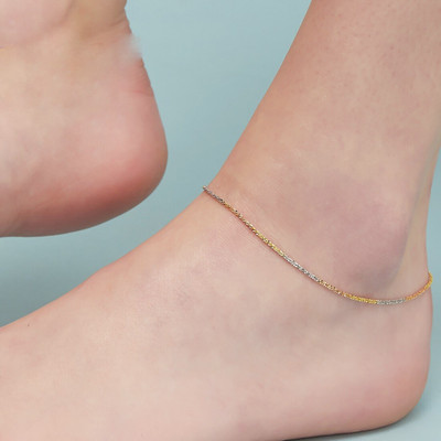 ZAVYA Triple Tone Weave Chain 925 Silver Anklet | With Certificate of Authenticity Sterling Silver Anklet