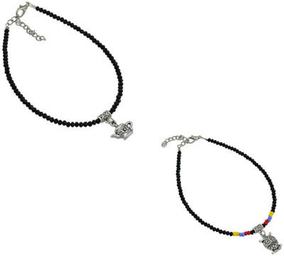HIGH TRENDZ Combo pack of 2 Single Leg Beads Alloy Anklet(Pack of 2)