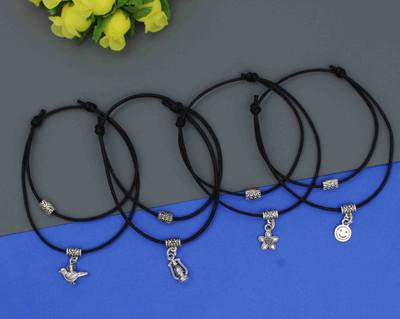 Gurjari Jewellers Two layer Thread Anklet with difernet Hanging set of 4 Cotton Dori Anklet(Pack of 4)