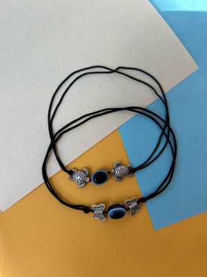 MS ENTERPRISE evil eye anklet for girls Cotton Dori Anklet(Pack of 2)