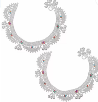 ABHRIK IMITATION ABHRIK MULTI MINA JHALER ALLOY ANKLET FOR WOMEN AND GIRL Copper Anklet(Pack of 2)
