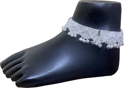 SONU SELECT Beautiful Silver Plated Bridal Payal For Women One Pair Alloy Anklet(Pack of 2)
