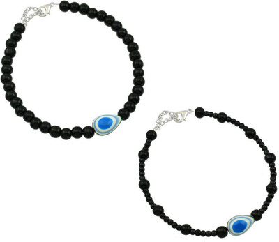 HIGH TRENDZ Combo pack of 2 Single Leg Beads Alloy Anklet(Pack of 2)