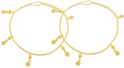 Dzinetrendz Brass Micron Goldplated Star charm Women Fashion Anklets Brass Anklet