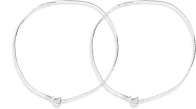 IYRAA IYRAA 925 Sterling Silver Plain Silver Anklet Sterling Silver Anklet(Pack of 2)