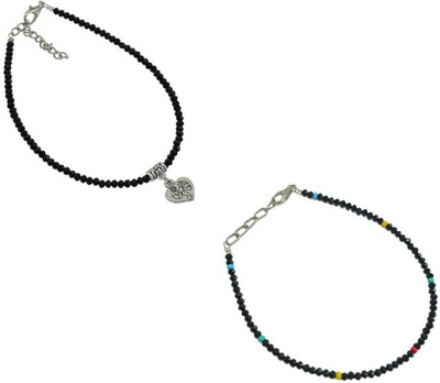 HIGH TRENDZ Combo pack of 2 Single Leg Beads Alloy Anklet(Pack of 2)