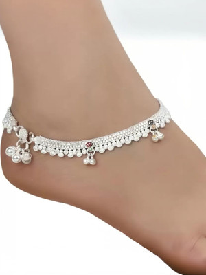 BHAWANA COLLECTION silver plated ,pajeb,payal imitation jewellery Alloy Anklet(Pack of 2)