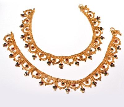 Jewar Mandi JewarHaat Gold Plated Anklet for Women and Girls Brass Anklet